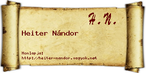 Heiter Nándor névjegykártya